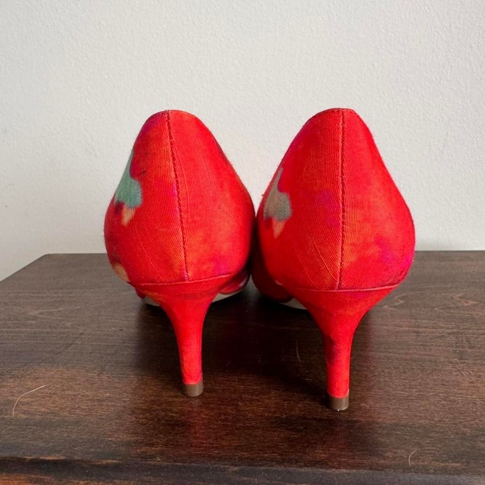 Y2K Coral Orange Heel Size 6 coral pink red y2k 90s bright color - Picture 6 of 8